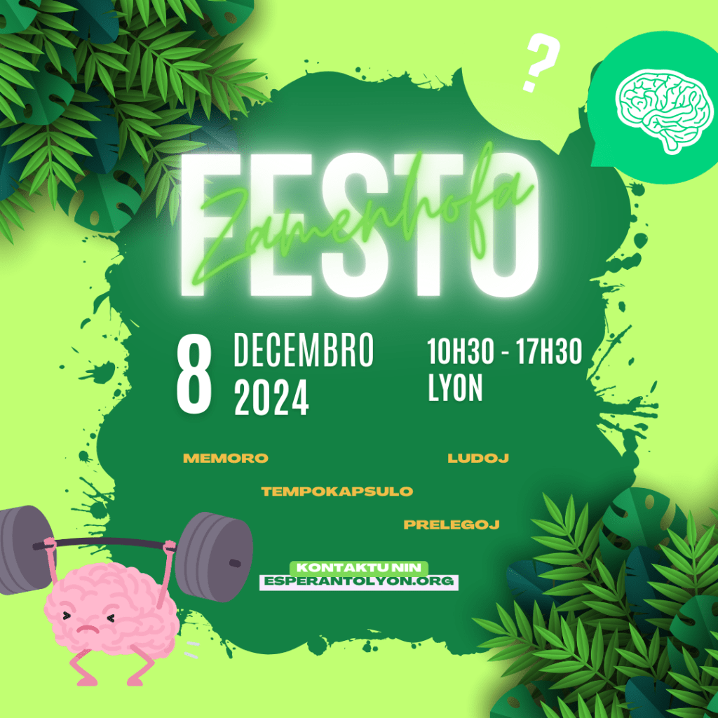La Fête de l’Espéranto de Lyon aura lieu à Lyon sur le thème de la&nbsp;Mémoire